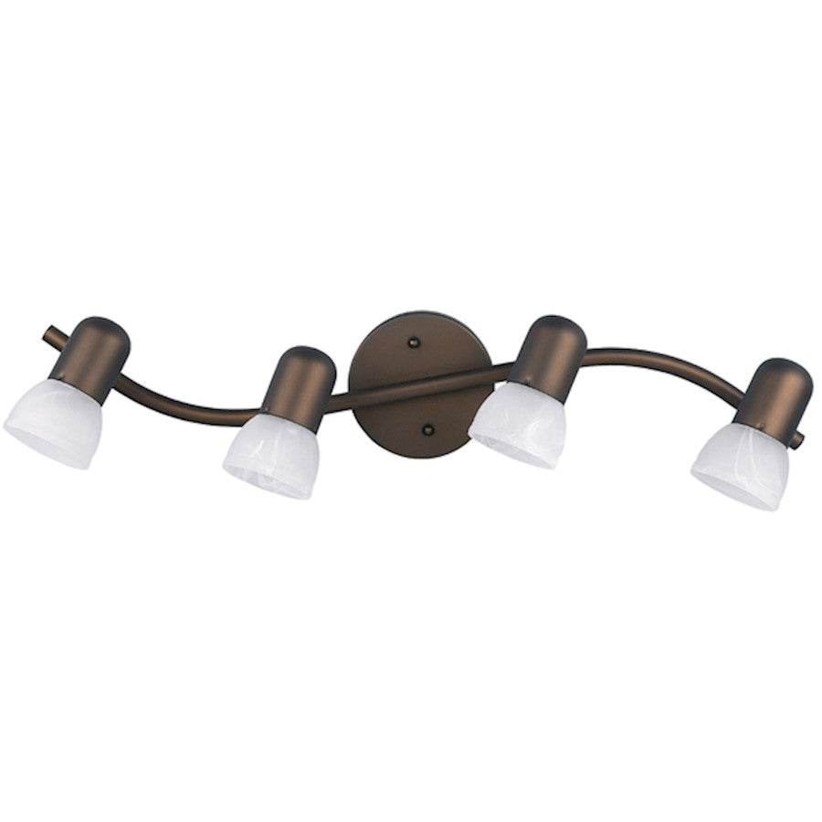 Canarm Jasper 27in 4-Light Track Light | Oil Rubbed Bronze and White Alabaster Glass | Living Room & Kitchen | 27 x 6 x 6 in | Model IT9413