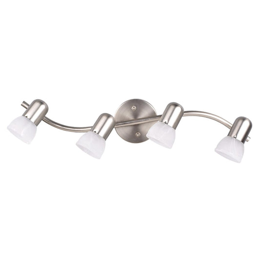 Canarm Jasper 27in 4-Light Track Light | Brushed Pewter and White Alabaster Glass | Living Room & Kitchen | 27 x 6 x 6 in | Model IT9451