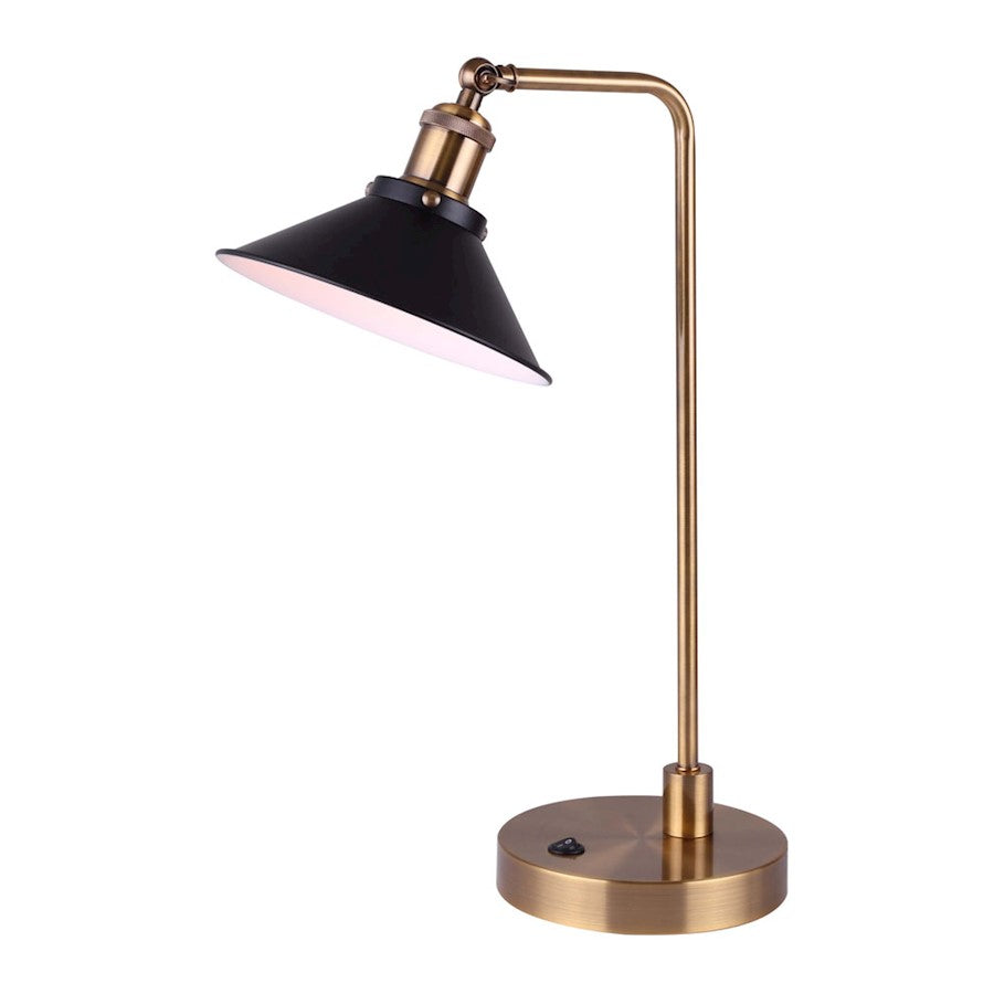 Canarm Tally 20in Table Lamp | Matte Black and Gold | Bedroom & Living Room | 8 x 12 x 20 in | Model ITL1017A21BKG