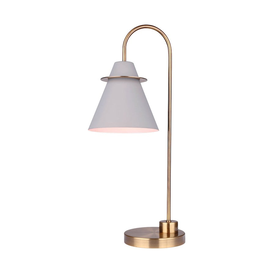 Canarm Talia 1-Light Table Lamp | Gold & Matte White Metal | Bedside & Living Room Accent | 7 x 10 x 22 in | Model ITL1076A22MGG