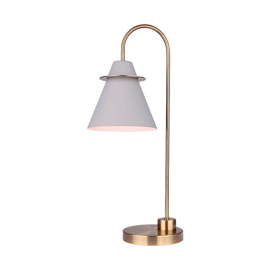 Canarm Talia 1-Light Table Lamp | Gold & Matte White Metal | Bedside & Living Room Accent | 7 x 10 x 22 in | Model ITL1076A22MGG
