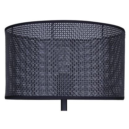 Canarm Bellamy 1-Light Table Lamp | Matte Black Metal & Faux Rattan Shade | Bedroom & Living Room | 13.75 x 13.75 x 22 in | Model ITL1149A22BK-BPR