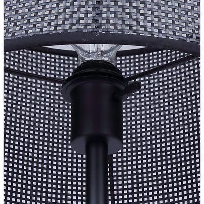 Canarm Bellamy 1-Light Table Lamp | Matte Black Metal & Faux Rattan Shade | Bedroom & Living Room | 13.75 x 13.75 x 22 in | Model ITL1149A22BK-BPR