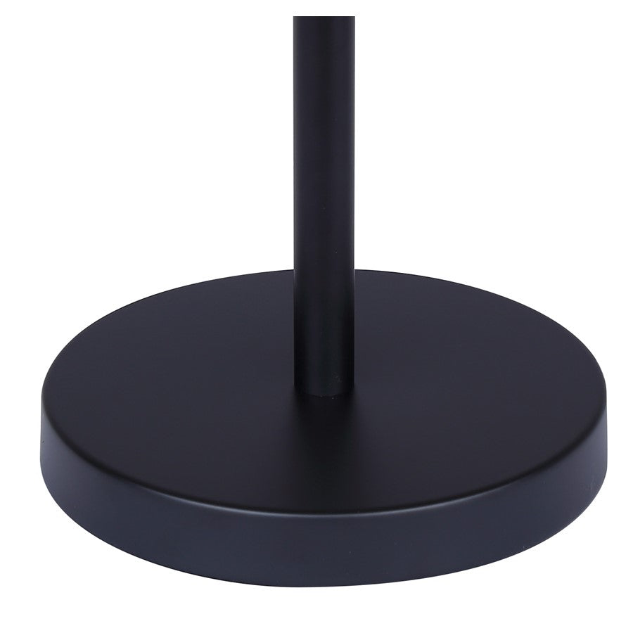Canarm Bellamy 1-Light Table Lamp | Matte Black Metal & Faux Rattan Shade | Bedroom & Living Room | 13.75 x 13.75 x 22 in | Model ITL1149A22BK-BPR