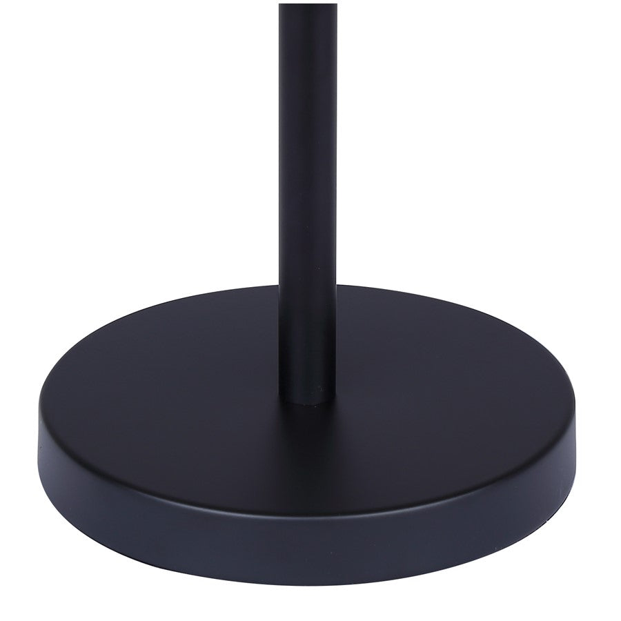 Canarm Bellamy 1-Light Table Lamp | Matte Black Metal & Natural Rattan Shade | Bedroom & Living Room | 13.75 x 13.75 x 22 in | Model ITL1149A22BK-NR
