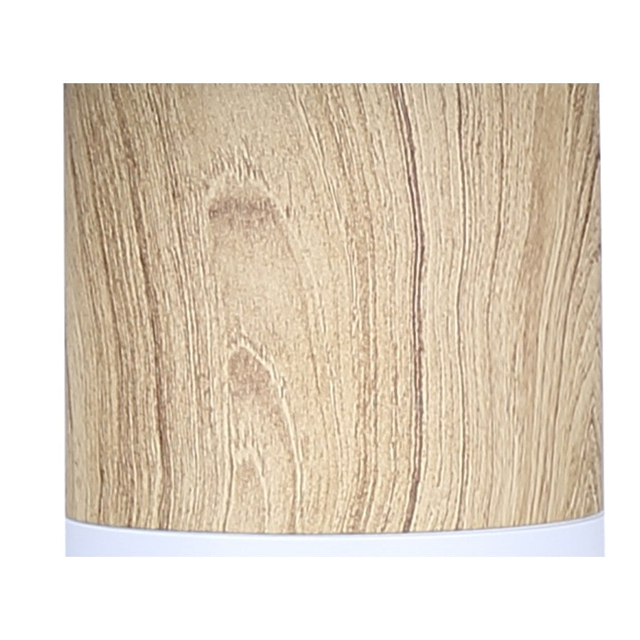 Canarm Caleb 1-Light Table Lamp | Matte White & Faux Wood Metal | Bedside & Desk Accent | 9 x 9 x 19 in | Model ITL1152A18WHW