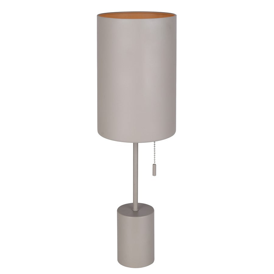Canarm Flint 23in 1-Light Table Lamp | Minimalist Grey Metal Shade | Bedroom & Home Office | 7 x 7 x 23 in | Model ITL1164A23GY