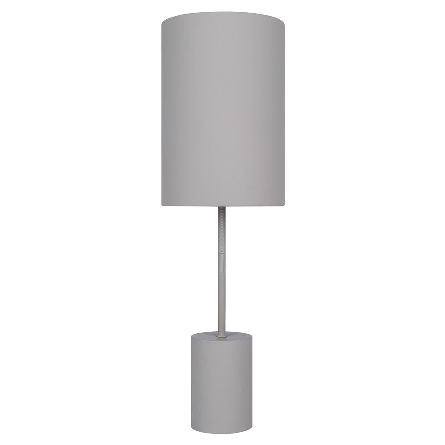 Canarm Flint 23in 1-Light Table Lamp | Minimalist Grey Metal Shade | Bedroom & Home Office | 7 x 7 x 23 in | Model ITL1164A23GY