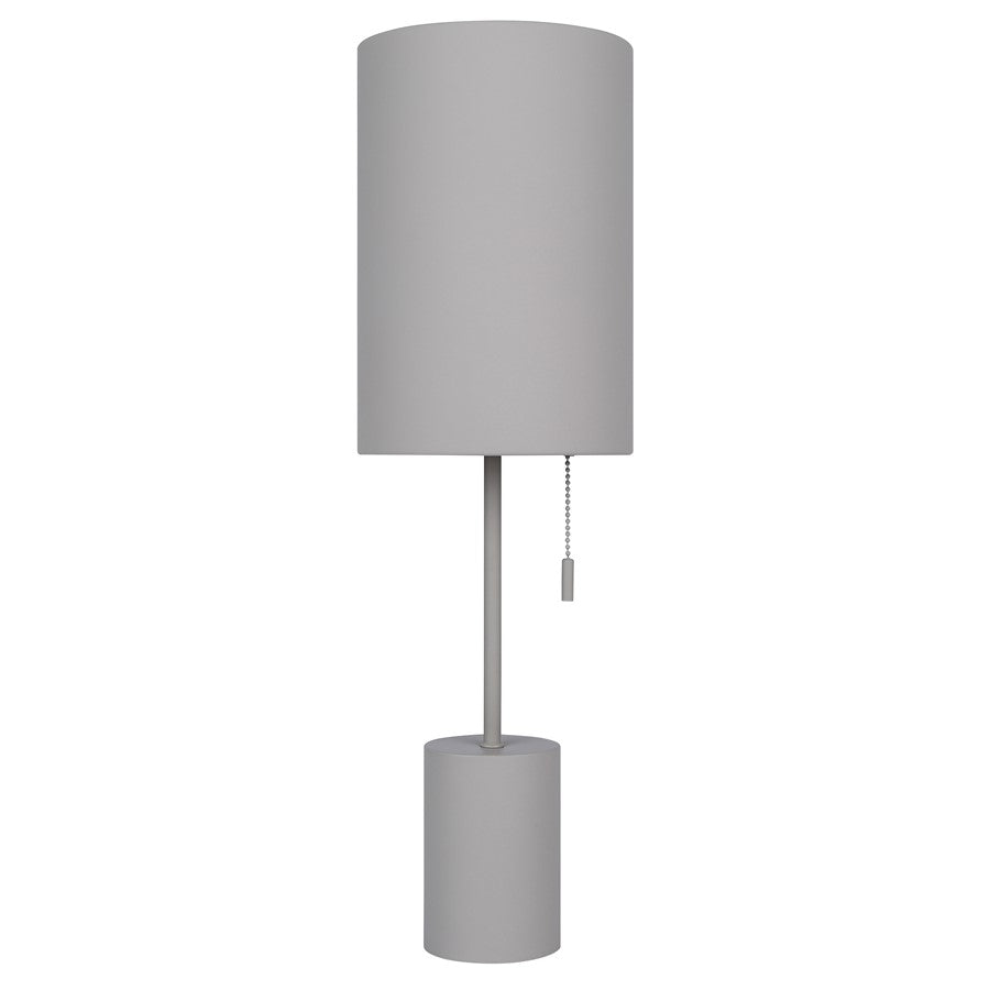 Canarm Flint 23in 1-Light Table Lamp | Minimalist Grey Metal Shade | Bedroom & Home Office | 7 x 7 x 23 in | Model ITL1164A23GY
