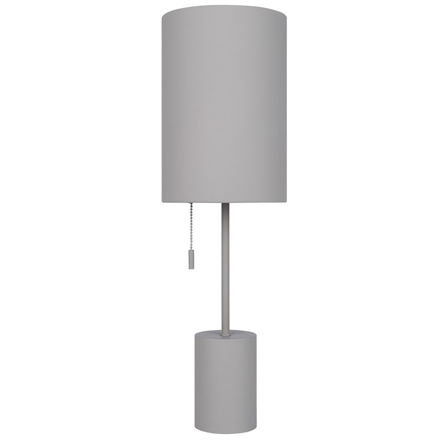 Canarm Flint 23in 1-Light Table Lamp | Minimalist Grey Metal Shade | Bedroom & Home Office | 7 x 7 x 23 in | Model ITL1164A23GY