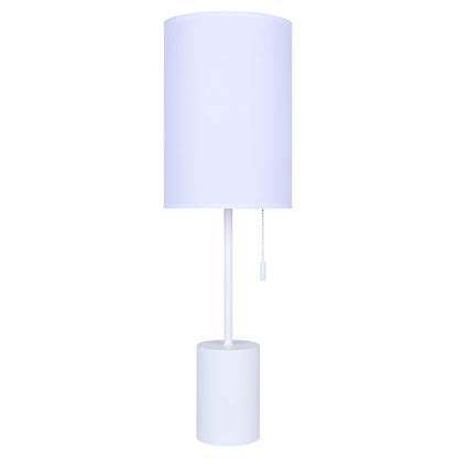 Canarm Flint 23in 1-Light Table Lamp | Minimalist White Fabric Shade | Bedroom & Home Office | 7 x 7 x 23 in | Model ITL1164A23WH