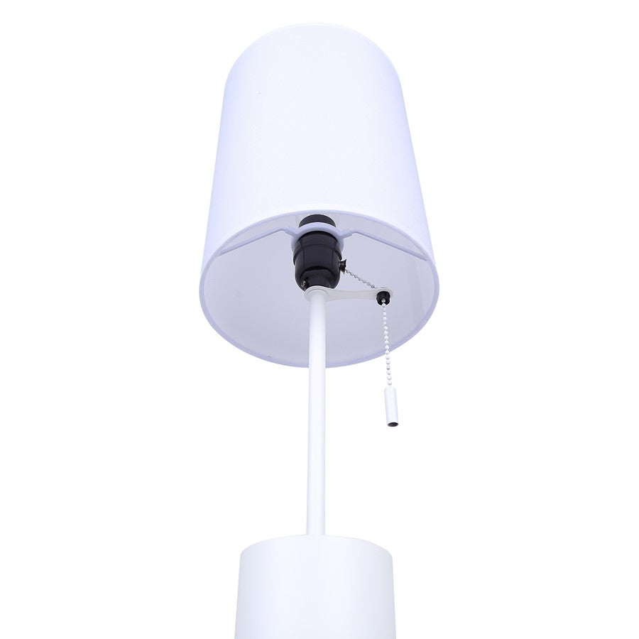 Canarm Flint 23in 1-Light Table Lamp | Minimalist White Fabric Shade | Bedroom & Home Office | 7 x 7 x 23 in | Model ITL1164A23WH