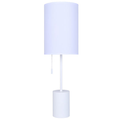 Canarm Flint 23in 1-Light Table Lamp | Minimalist White Fabric Shade | Bedroom & Home Office | 7 x 7 x 23 in | Model ITL1164A23WH