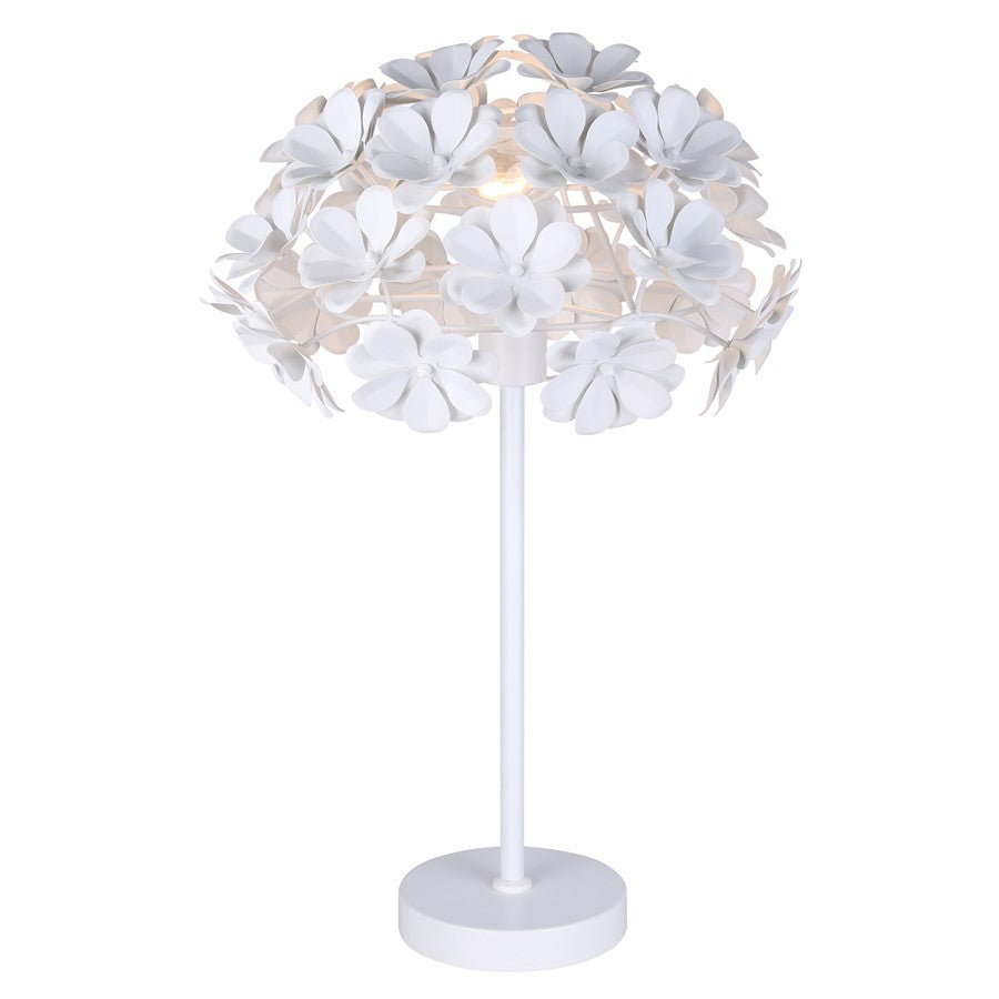 Canarm Cassia 23in 1-Light Table Lamp | Classic Matte White Metal | Bedroom & Living Room | 15 x 15 x 23 in | Model ITL2022B23WH