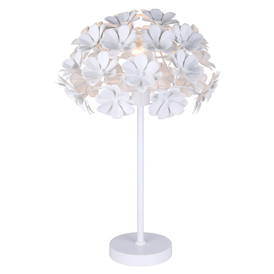 Canarm Cassia 23in 1-Light Table Lamp | Classic Matte White Metal | Bedroom & Living Room | 15 x 15 x 23 in | Model ITL2022B23WH