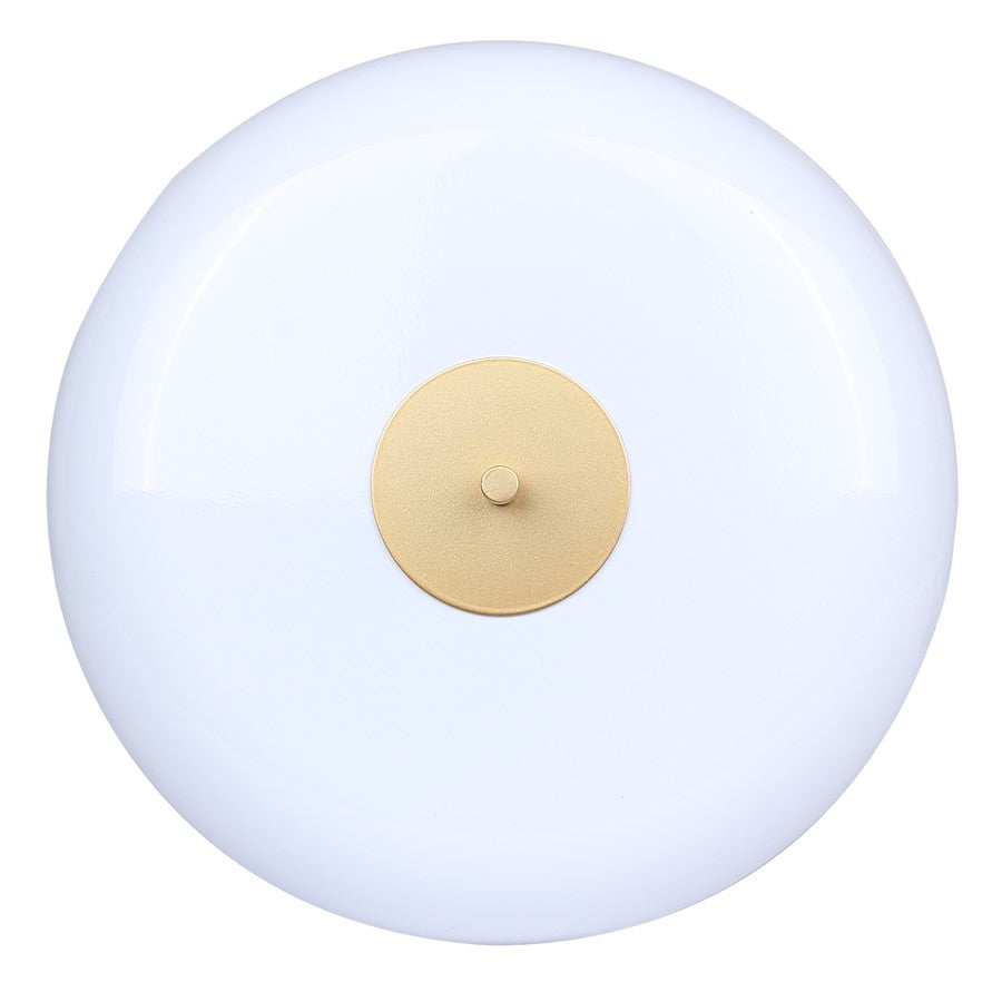 Canarm Milli 23in 1-Light Table Lamp | Glossy White & Polished Gold | Bedroom & Living Room | 13 x 13 x 23 in | Model ITL2098B23GDW
