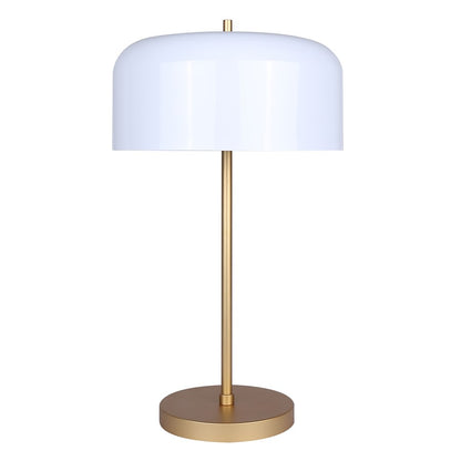 Canarm Milli 23in 1-Light Table Lamp | Glossy White & Polished Gold | Bedroom & Living Room | 13 x 13 x 23 in | Model ITL2098B23GDW