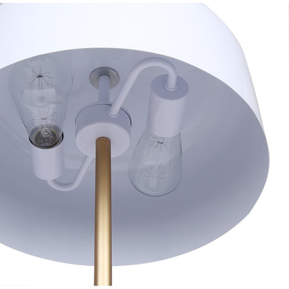 Canarm Milli 23in 1-Light Table Lamp | Glossy White & Polished Gold | Bedroom & Living Room | 13 x 13 x 23 in | Model ITL2098B23GDW