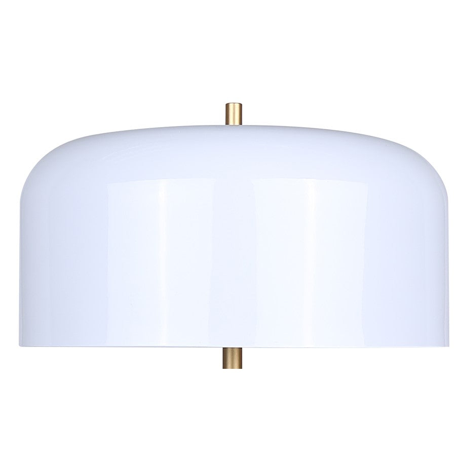 Canarm Milli 23in 1-Light Table Lamp | Glossy White & Polished Gold | Bedroom & Living Room | 13 x 13 x 23 in | Model ITL2098B23GDW