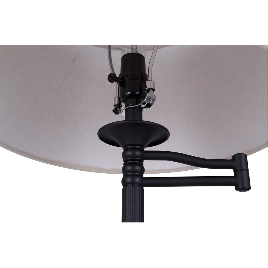 Canarm Oscar 29in 1-Light Table Lamp | Oil Rubbed Bronze and Natural Fabric Shade | Living Room & Reading Nook | Model ITL2118B29ORB