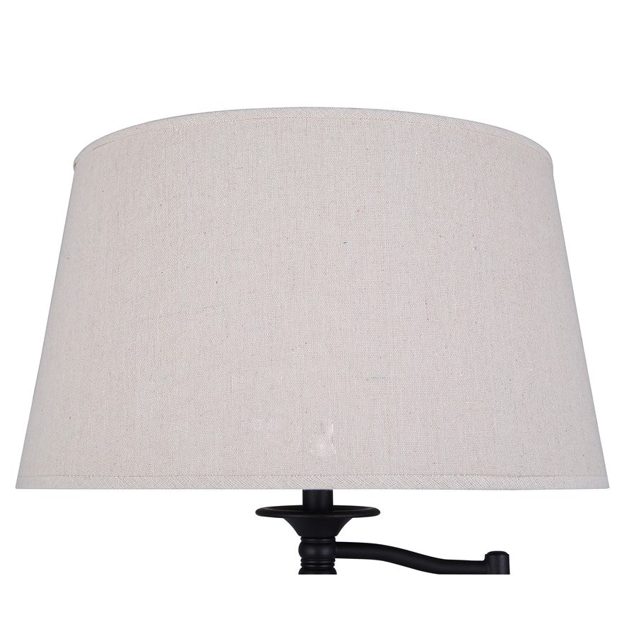 Canarm Oscar 29in 1-Light Table Lamp | Oil Rubbed Bronze and Natural Fabric Shade | Living Room & Reading Nook | Model ITL2118B29ORB