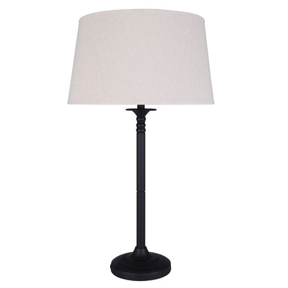 Canarm Oscar 29in 1-Light Table Lamp | Oil Rubbed Bronze and Natural Fabric Shade | Living Room & Reading Nook | Model ITL2118B29ORB