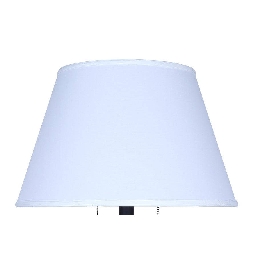 Canarm Nevan 30in 2-Light Table Lamp | Oil Rubbed Bronze and White Fabric Shade | Living Room & Bedroom | 17 x 17 x 30 in | Model ITL2121B31ORB