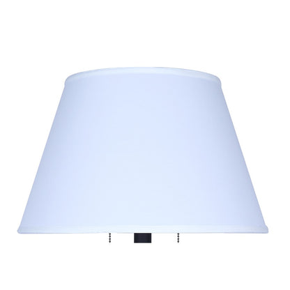 Canarm Nevan 30in 2-Light Table Lamp | Oil Rubbed Bronze and White Fabric Shade | Living Room & Bedroom | 17 x 17 x 30 in | Model ITL2121B31ORB