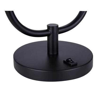 Canarm Avis 22in 1-Light Table Lamp | Matte Black and Opal Glass Shade | Bedroom & Living Room | 17 x 7 x 22 in | Model ITL2128B22BK