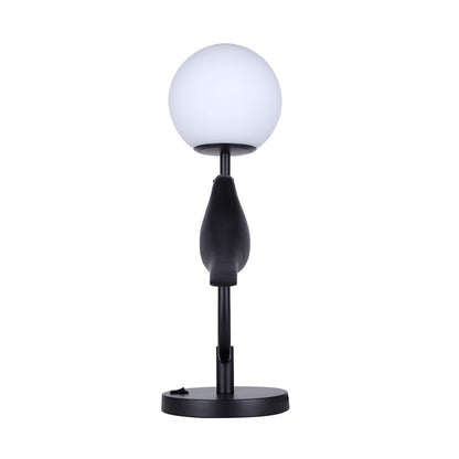 Canarm Avis 22in 1-Light Table Lamp | Matte Black and Opal Glass Shade | Bedroom & Living Room | 17 x 7 x 22 in | Model ITL2128B22BK