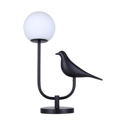 Canarm Avis 22in 1-Light Table Lamp | Matte Black and Opal Glass Shade | Bedroom & Living Room | 17 x 7 x 22 in | Model ITL2128B22BK