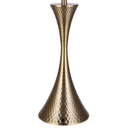 Canarm Mica 25in 1-Light Table Lamp | Hammered Gold and White Fabric Shade | Living Room & Bedroom | 13 x 13 x 25 in | Model ITL2129B26GD