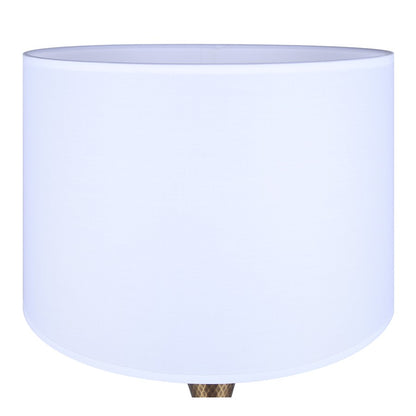 Canarm Mica 25in 1-Light Table Lamp | Hammered Gold and White Fabric Shade | Living Room & Bedroom | 13 x 13 x 25 in | Model ITL2129B26GD