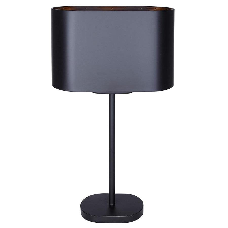 Canarm Kov 24in 1-Light Table Lamp | Matte Black Metal Shade | Bedroom & Reading Nook | 13 x 6 x 24 in | Model ITL2132B24BK