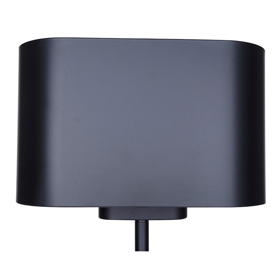 Canarm Kov 24in 1-Light Table Lamp | Matte Black Metal Shade | Bedroom & Reading Nook | 13 x 6 x 24 in | Model ITL2132B24BK