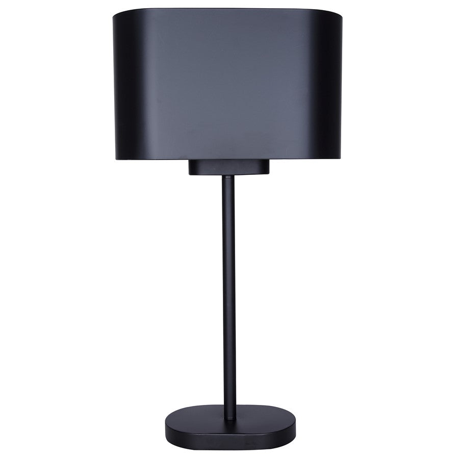 Canarm Kov 24in 1-Light Table Lamp | Matte Black Metal Shade | Bedroom & Reading Nook | 13 x 6 x 24 in | Model ITL2132B24BK