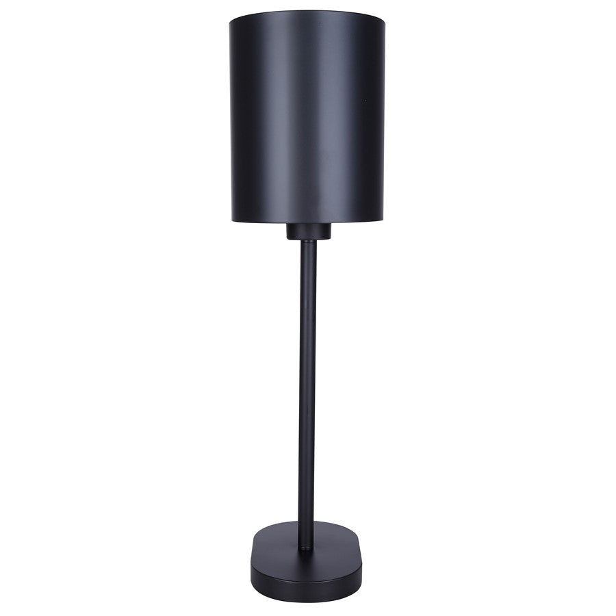 Canarm Kov 24in 1-Light Table Lamp | Matte Black Metal Shade | Bedroom & Reading Nook | 13 x 6 x 24 in | Model ITL2132B24BK
