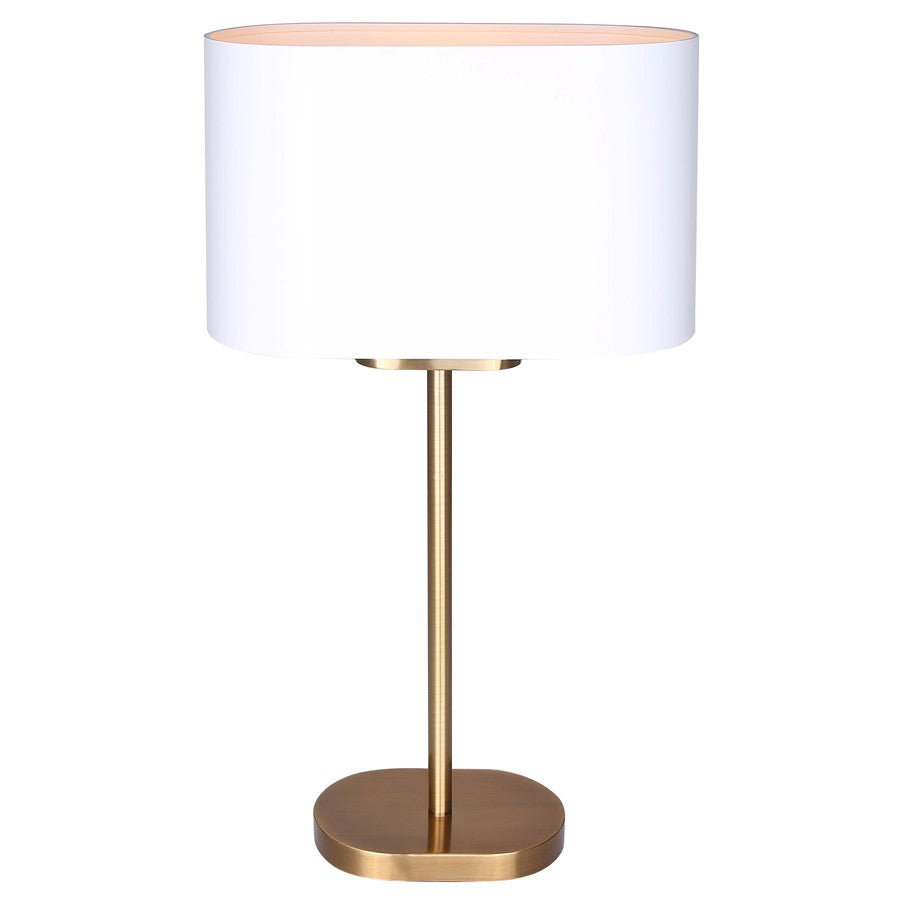 Canarm Kov 24in 1-Light Table Lamp | Gold and White Metal Shade | Bedroom & Reading Nook | 13 x 6 x 24 in | Model ITL2132B24GDW