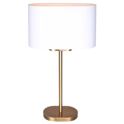 Canarm Kov 24in 1-Light Table Lamp | Gold and White Metal Shade | Bedroom & Reading Nook | 13 x 6 x 24 in | Model ITL2132B24GDW