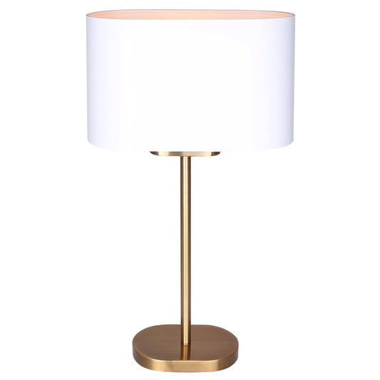 Canarm Kov 24in 1-Light Table Lamp | Gold and White Metal Shade | Bedroom & Reading Nook | 13 x 6 x 24 in | Model ITL2132B24GDW