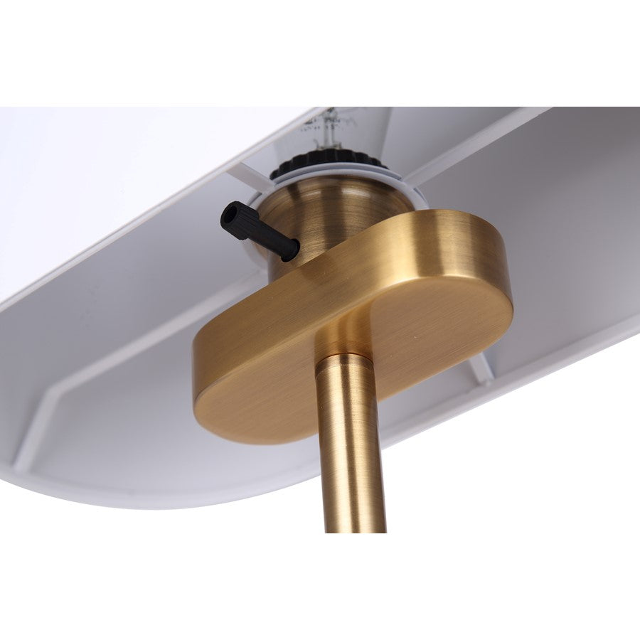 Canarm Kov 24in 1-Light Table Lamp | Gold and White Metal Shade | Bedroom & Reading Nook | 13 x 6 x 24 in | Model ITL2132B24GDW