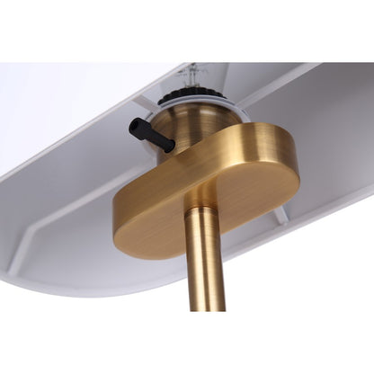 Canarm Kov 24in 1-Light Table Lamp | Gold and White Metal Shade | Bedroom & Reading Nook | 13 x 6 x 24 in | Model ITL2132B24GDW