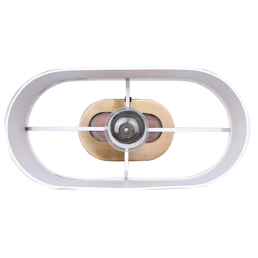 Canarm Kov 24in 1-Light Table Lamp | Gold and White Metal Shade | Bedroom & Reading Nook | 13 x 6 x 24 in | Model ITL2132B24GDW