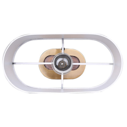 Canarm Kov 24in 1-Light Table Lamp | Gold and White Metal Shade | Bedroom & Reading Nook | 13 x 6 x 24 in | Model ITL2132B24GDW