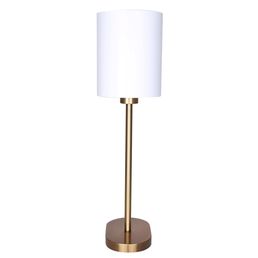 Canarm Kov 24in 1-Light Table Lamp | Gold and White Metal Shade | Bedroom & Reading Nook | 13 x 6 x 24 in | Model ITL2132B24GDW