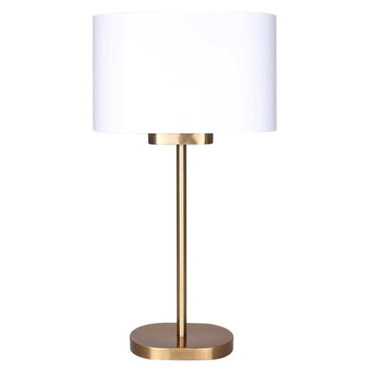 Canarm Kov 24in 1-Light Table Lamp | Gold and White Metal Shade | Bedroom & Reading Nook | 13 x 6 x 24 in | Model ITL2132B24GDW