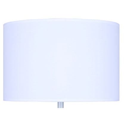 Canarm Biely 22.75in 1-Light Table Lamp | Light Blue and Chrome with White Fabric Shade | Bedroom & Living Room | Model ITL2133B23BC