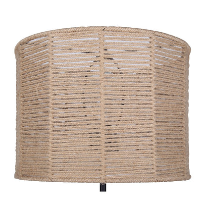 Canarm Lano 24in 1-Light Table Lamp | Modern Matte Black and Rope Shade | Bedroom & Living Room Accent | 13.75 x 13.75 x 24 in | Model ITL2134B24BK