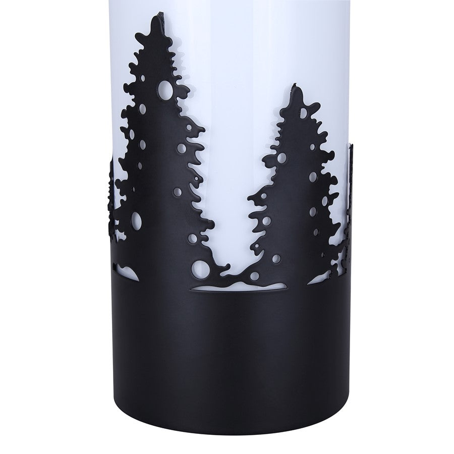Canarm Silvia 12.75in 1-Light Table Lamp | Nature-Inspired Matte Black and Opal Glass | Bedside & Office Accent | Model ITL2135B13BK