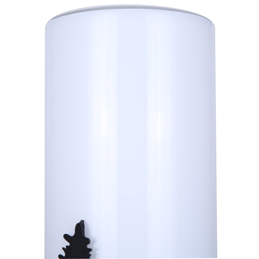 Canarm Silvia 12.75in 1-Light Table Lamp | Nature-Inspired Matte Black and Opal Glass | Bedside & Office Accent | Model ITL2135B13BK